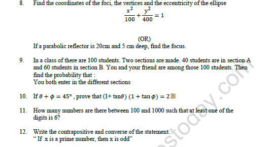 cbse class 11 mathematics worksheet set a